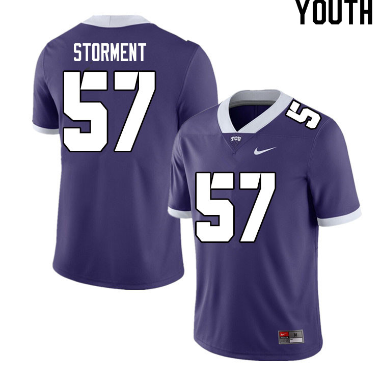 Youth #57 T.J. Storment TCU Horned Frogs College Football Jerseys Sale-Purple - Click Image to Close
